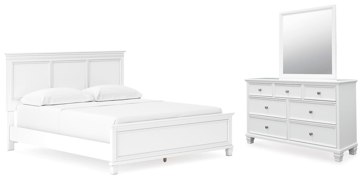 Fortman California King Panel Bed, Dresser and Mirror - B680B14