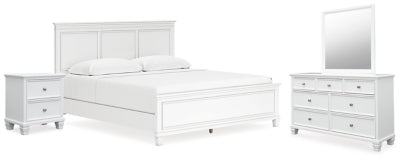 Fortman King Panel Bed, Dresser, Mirror and Nightstand - B680B17