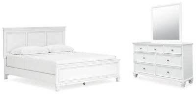 Fortman King Panel Bed, Dresser and Mirror - B680B13