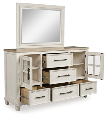 Shaybrock Queen Panel Bed, Dresser and Mirror - B683B3