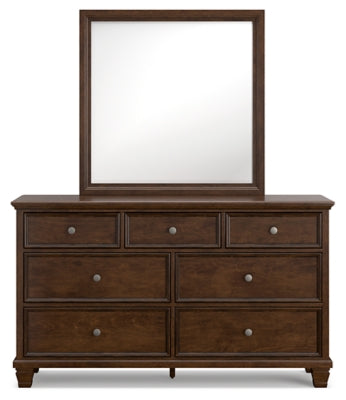 Danabrin California King Panel Bed, Dresser and Mirror - B685B13