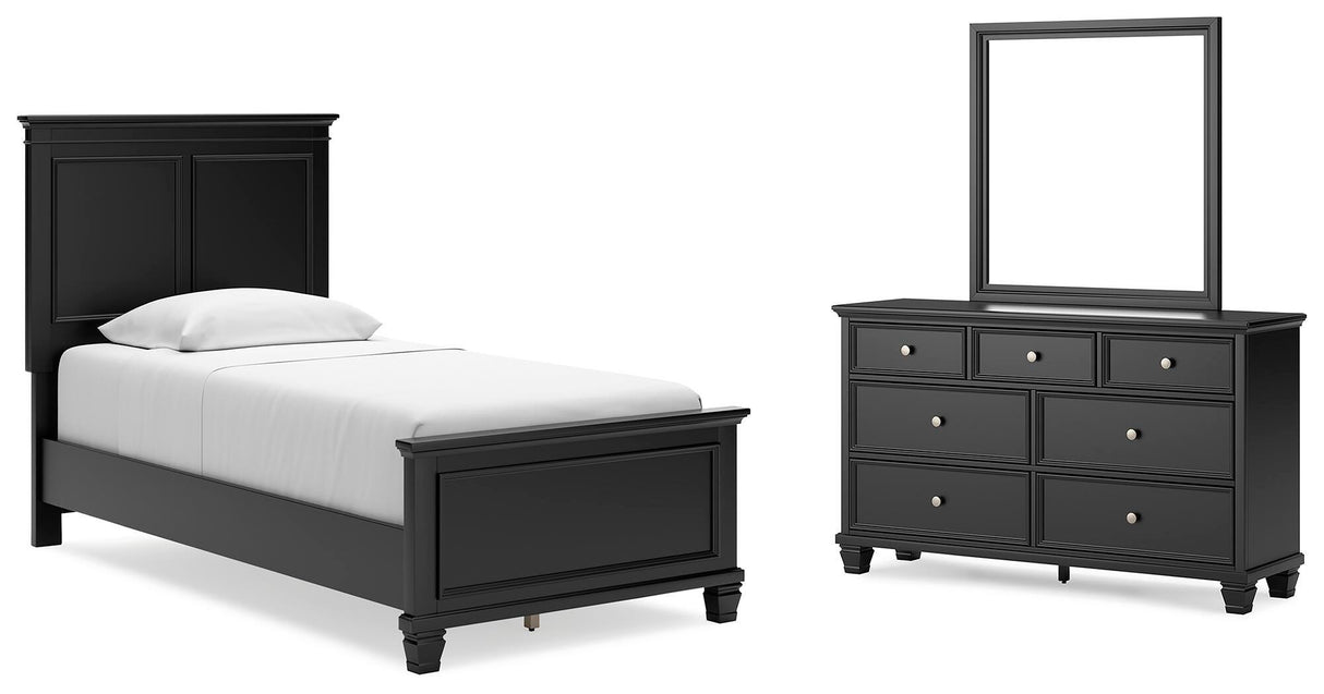 Lanolee Twin Panel Bed, Dresser and Mirror - B687B3