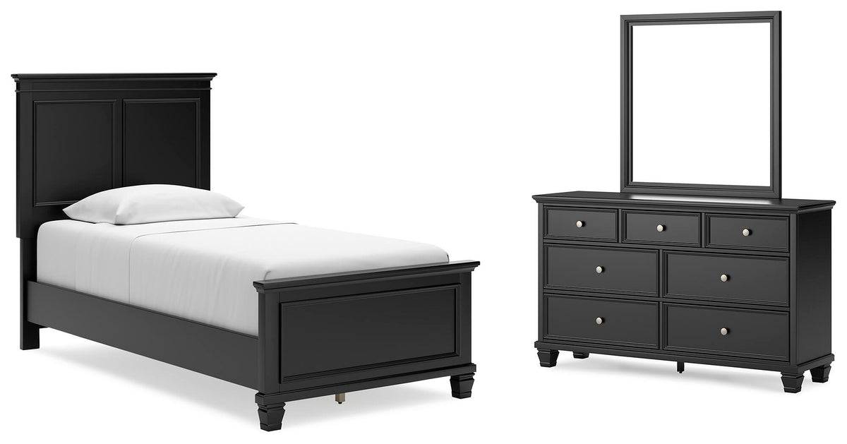 Lanolee Twin Panel Bed, Dresser and Mirror - B687B3
