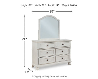 Robbinsdale Twin Sleigh Storage Bed, Dresser and Mirror - B742B14