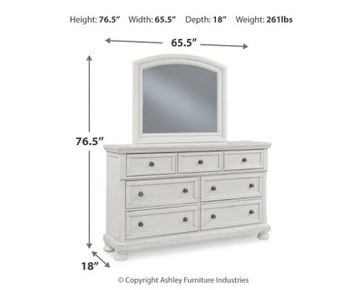 Robbinsdale Queen Panel Storage Bed, Dresser, Mirror and Chest - B742B27