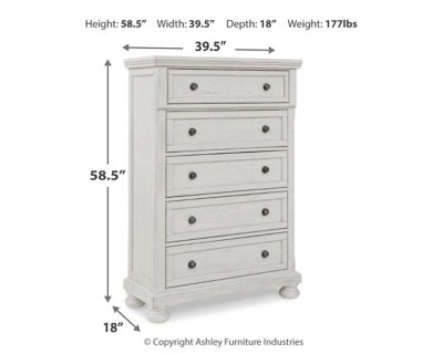 Robbinsdale Queen Panel Storage Bed, Dresser, Mirror and Chest - B742B27