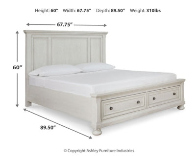 Robbinsdale Queen Panel Storage Bed, Dresser, Mirror and Chest - B742B27