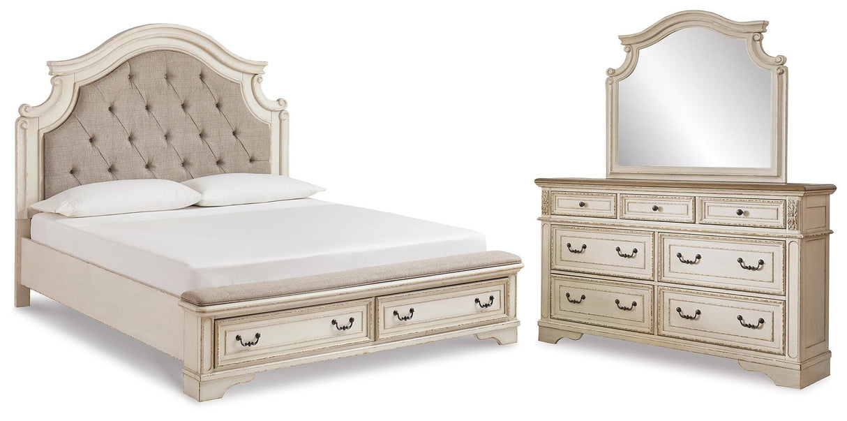 Realyn King Upholstered Bed with Dresser and Mirror - B743B24