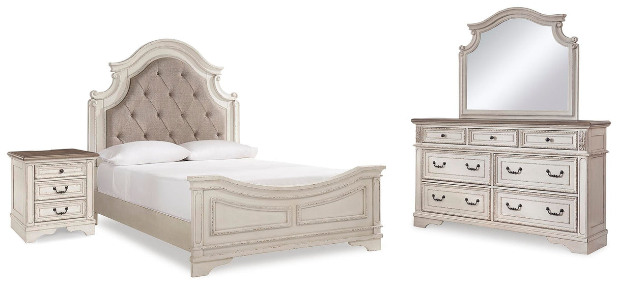 Realyn Queen Bed with Mirrored Dresser and Nightstand - B743B22