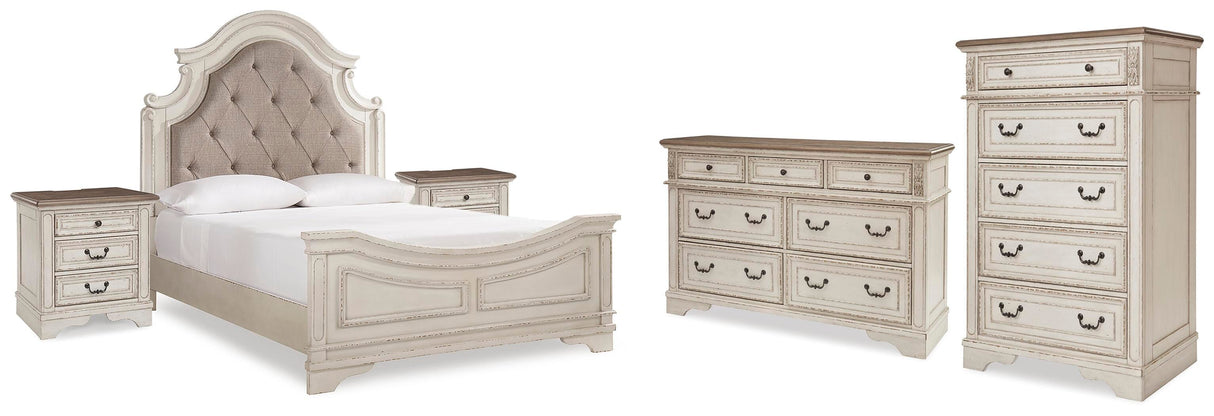 Realyn Queen Panel Bed, Dresser, Chest and 2 Nightstands - B743B45