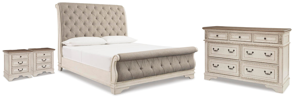 Realyn King Sleigh Bed, Dresser and 2 Nightstands - B743B95