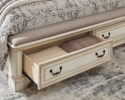 Realyn King Upholstered Panel Bed, Dresser, Mirror and Nightstand - B743B33