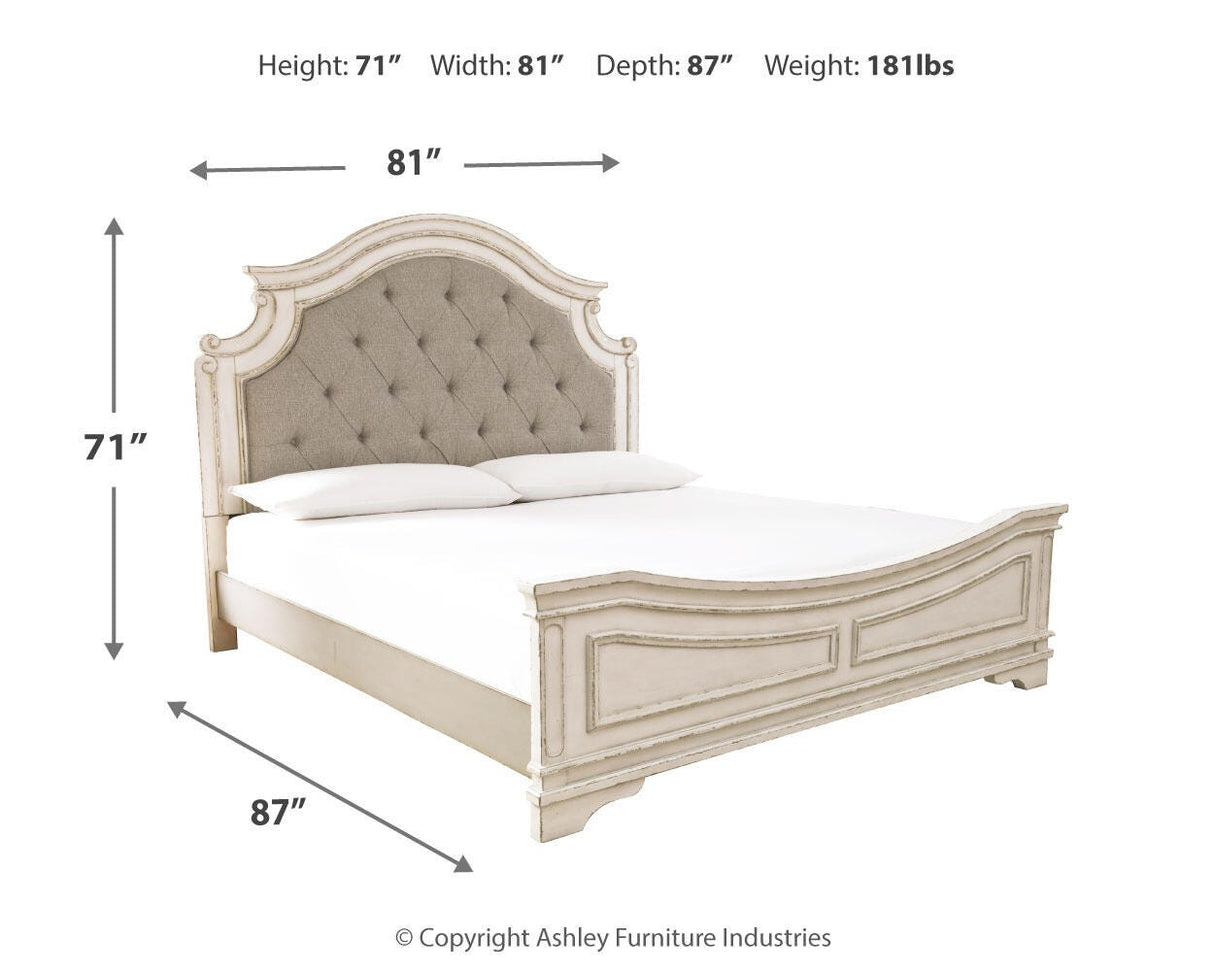 Realyn California King Panel Bed, Dresser, Mirror and Nightstand - B743B31