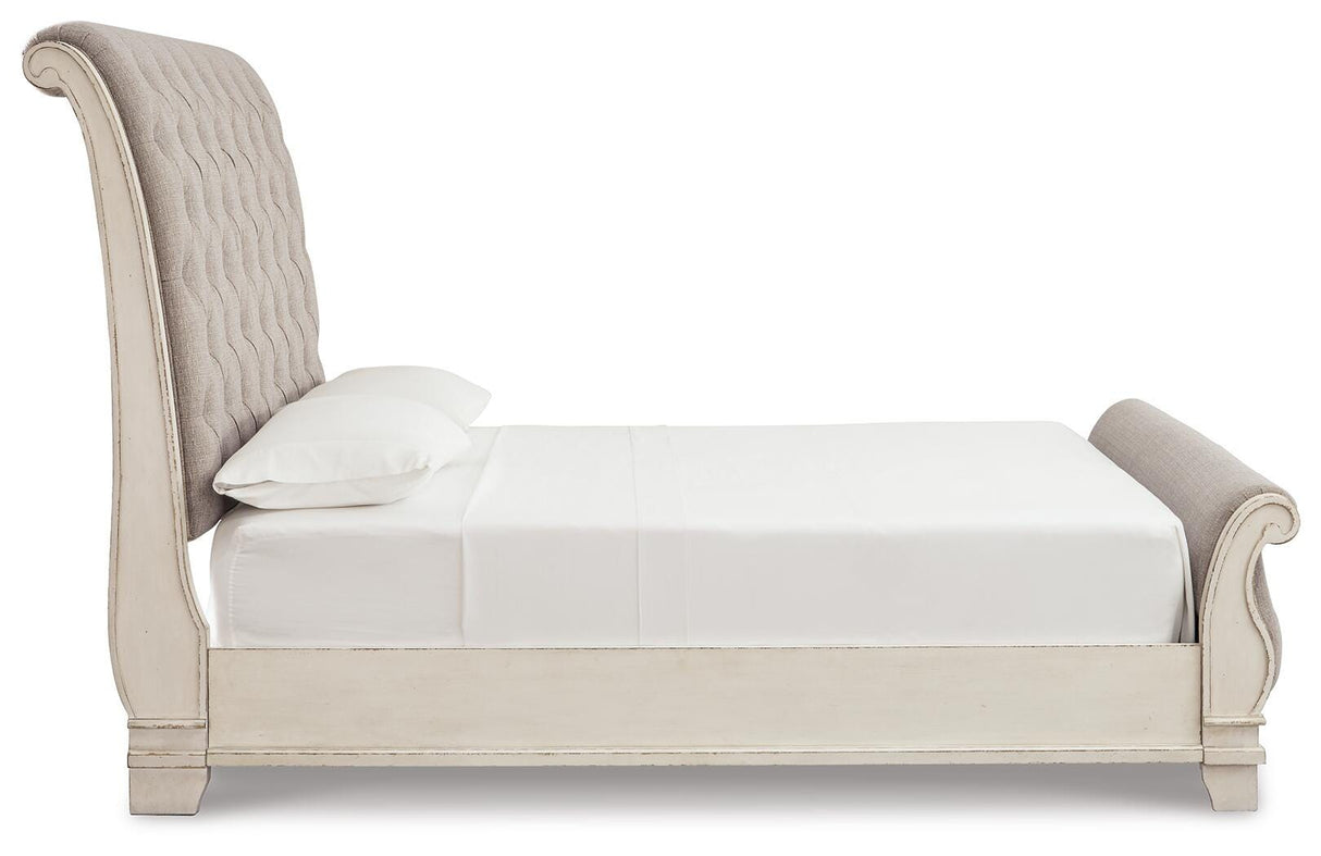 Realyn Queen Upholstered Sleigh Bed and Chest - B743B29