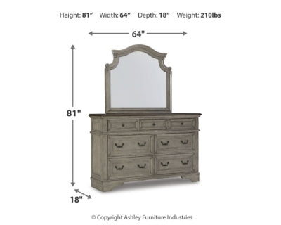 Lodenbay Queen Upholstered Panel Bed, Dresser, Mirror, Chest and Nightstand - B751B9