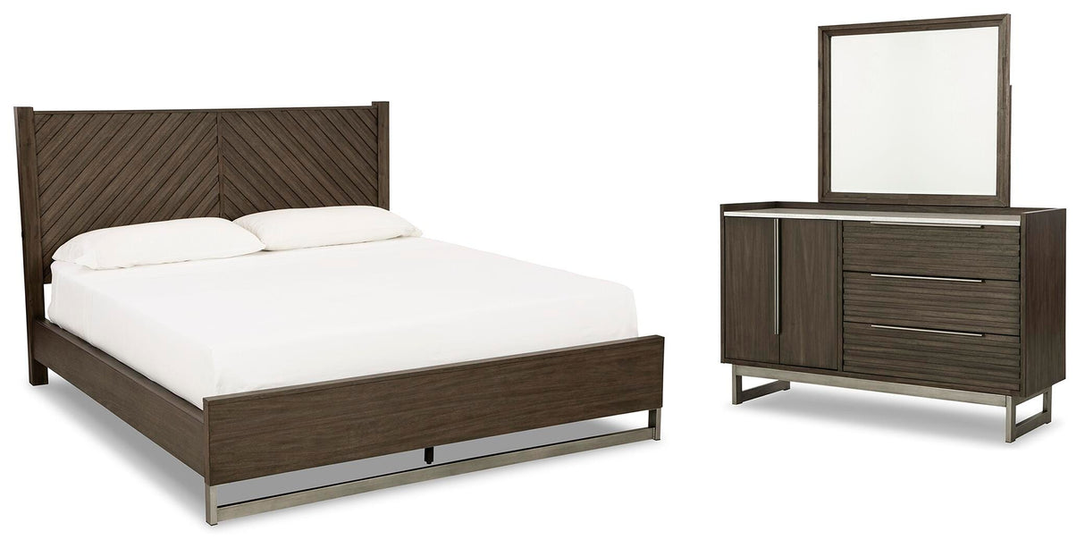 Arkenton King Panel Bed, Dresser and Mirror - B786B8
