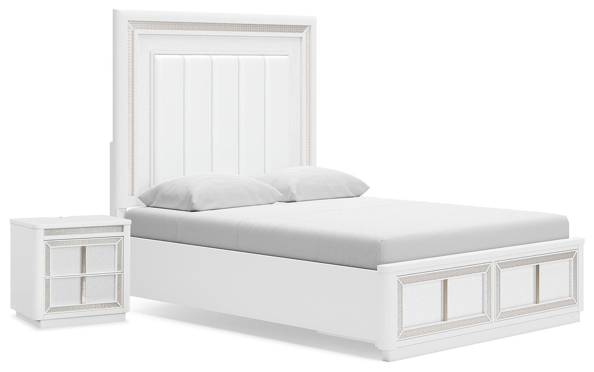 Chalanna Queen Panel Storage Bed and Nightstand - B822B8