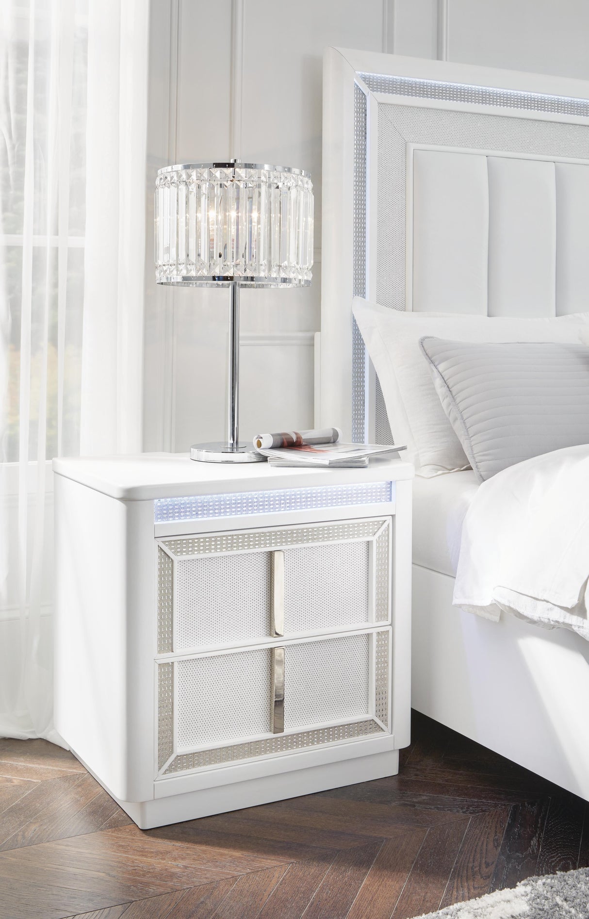 Chalanna Queen Panel Storage Bed and Nightstand - B822B8