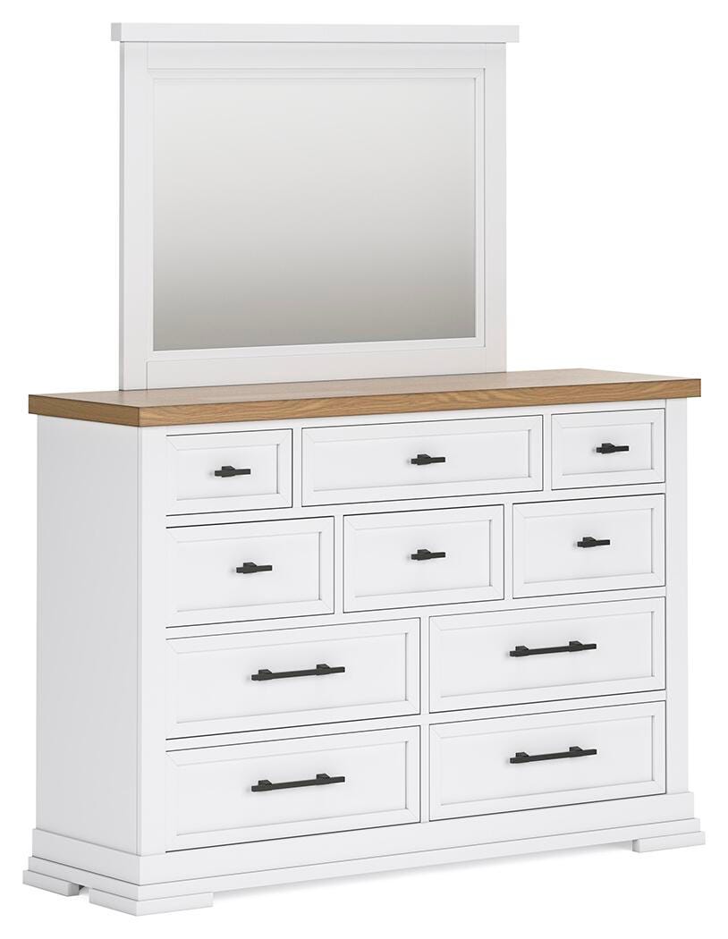 Ashbryn King Panel Storage Bed, Dresser and Mirror - B844B6