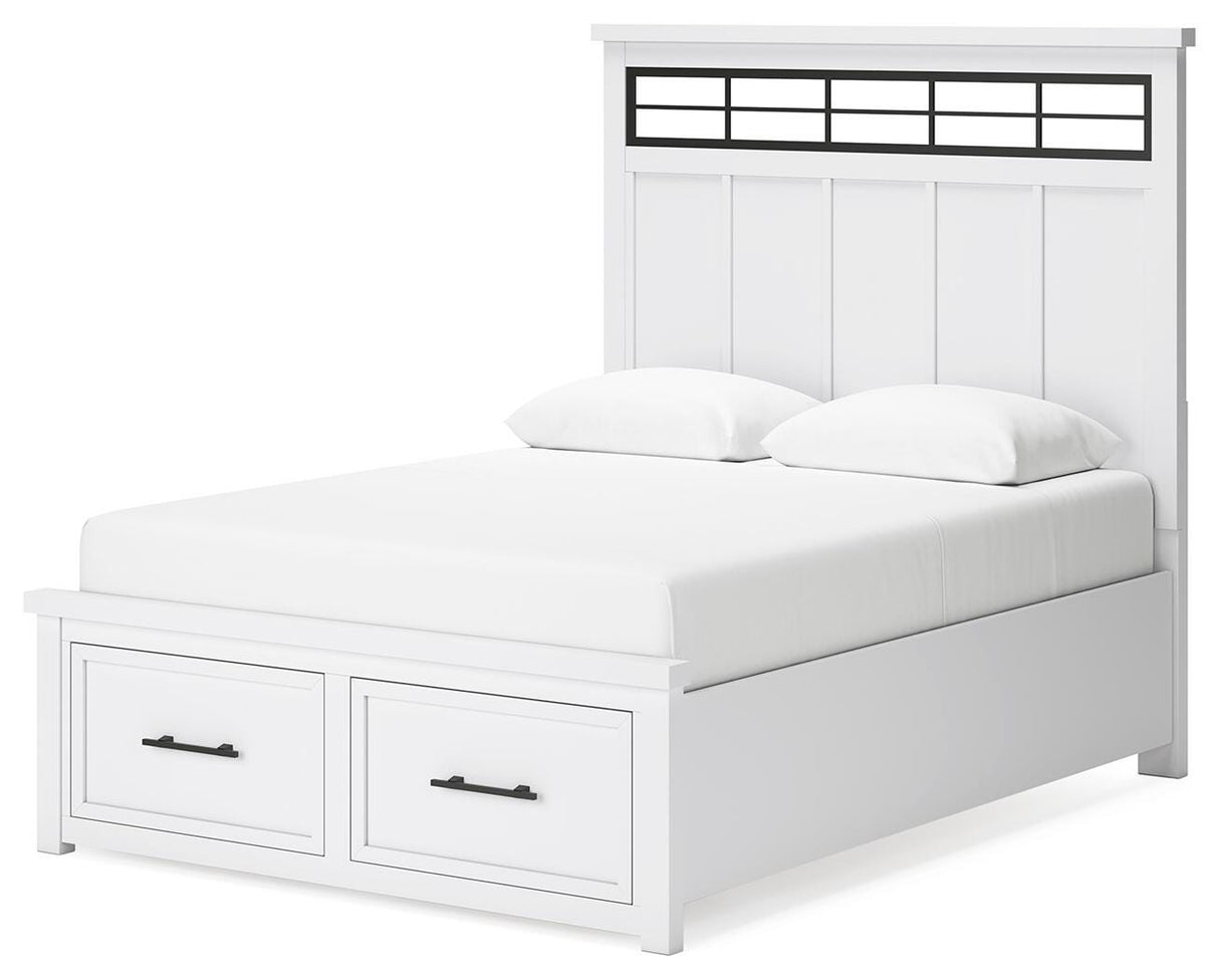 Ashbryn Queen Panel Storage Bed, Dresser and Mirror - B844B3