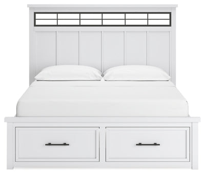 Ashbryn California King Panel Storage Bed, Dresser and Mirror - B844B7
