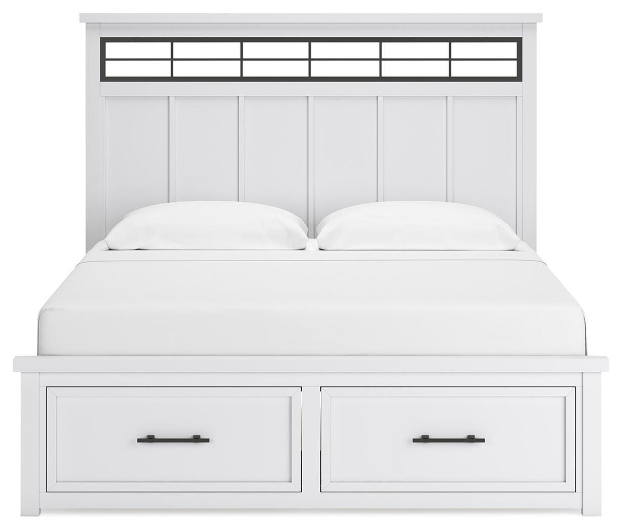 Ashbryn King Panel Storage Bed, Dresser, Mirror and Nightstand - B844B9