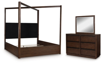 Dilenno Queen Canopy Bed, Dresser and Mirror - PCB857B3