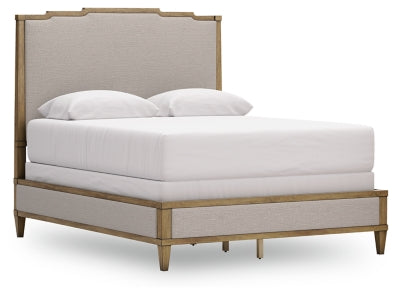Sharlance Queen Upholstered Panel Bed, Dresser and Mirror - B895B3