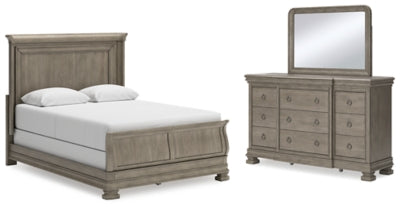 Lexorne Queen Sleigh Bed, Dresser and Mirror - B924B3