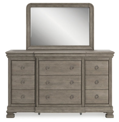 Lexorne California King Sleigh Bed, Dresser and Mirror - B924B9