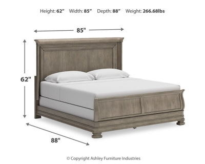Lexorne California King Sleigh Bed, Dresser and Mirror - B924B9