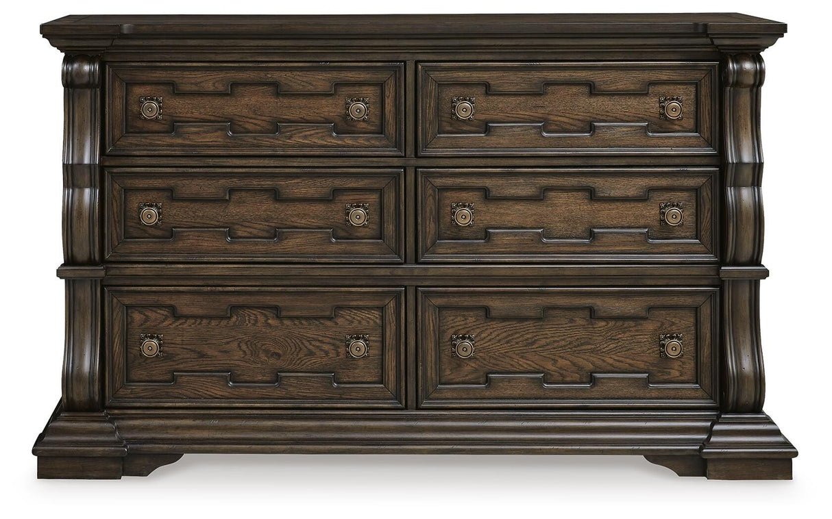Maylee King Upholstered Bed, Dresser and 2 Nightstands - B947B14