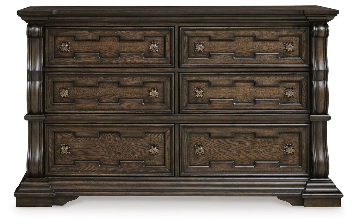 Maylee King Upholstered Bed, Dresser and 2 Nightstands - B947B14