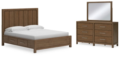 Cabalynn California King Panel Bed with Storage, Dresser and Mirror - B974B13