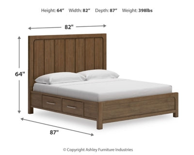 Cabalynn King Panel Bed with Storage, Dresser and Mirror - B974B12