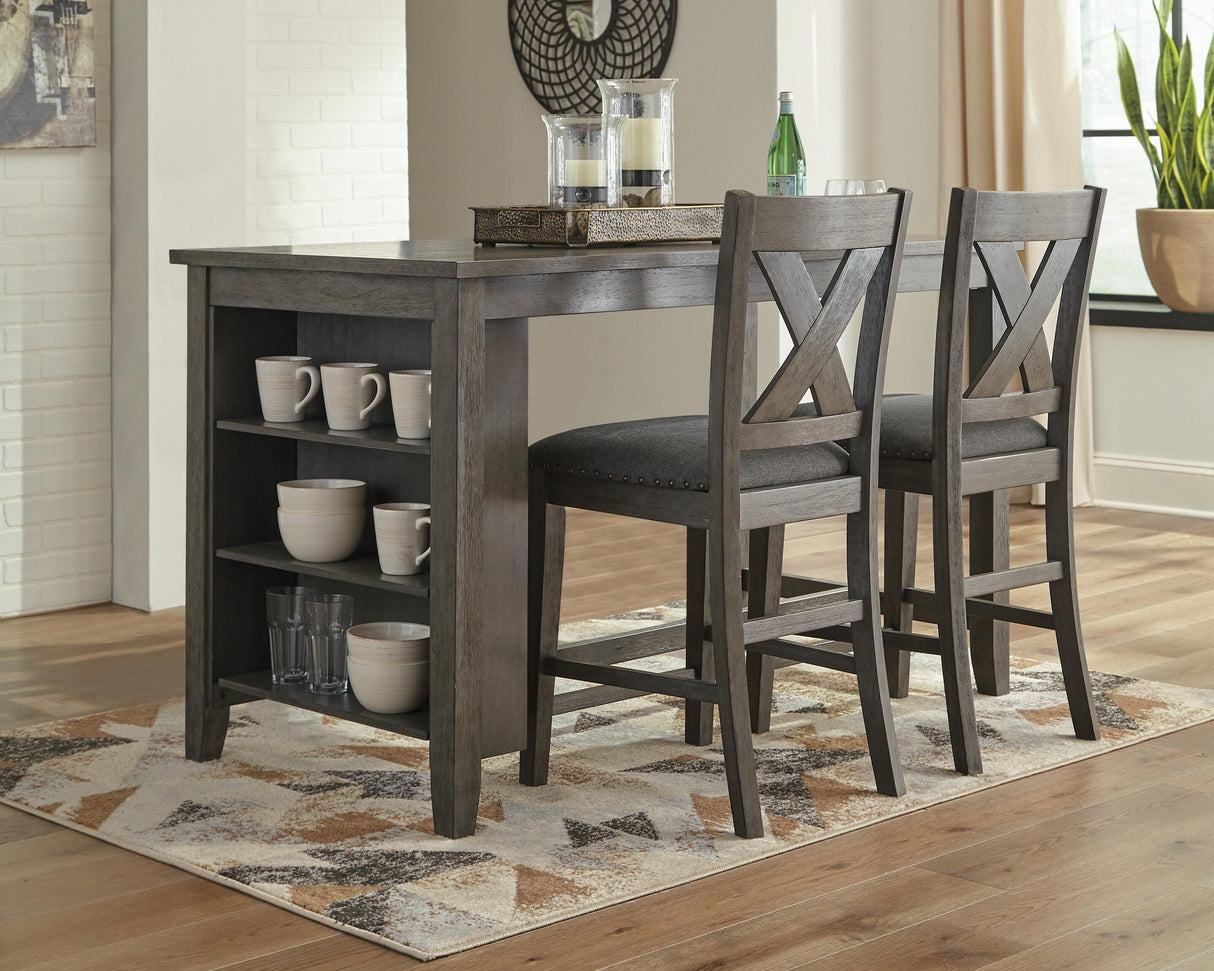 Caitbrook Counter Height Dining Table and 2 Barstools - D388D5