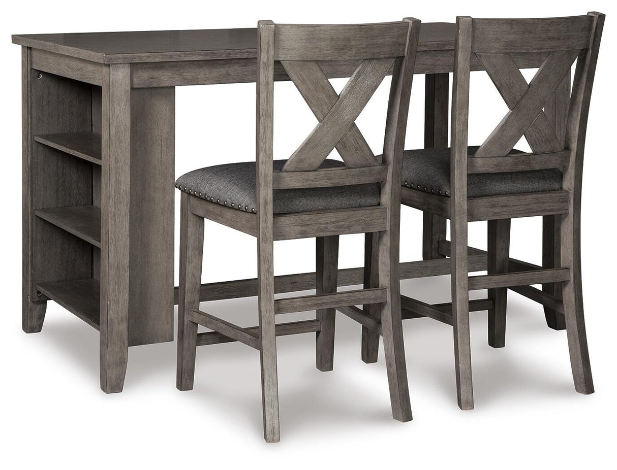 Caitbrook Counter Height Dining Table and 2 Barstools - D388D5
