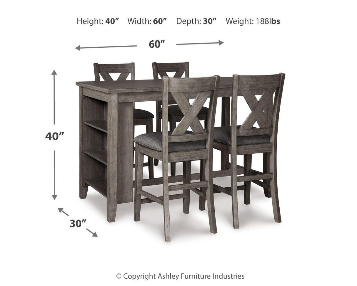 Caitbrook Counter Height Dining Table and 4 Barstools - D388D2