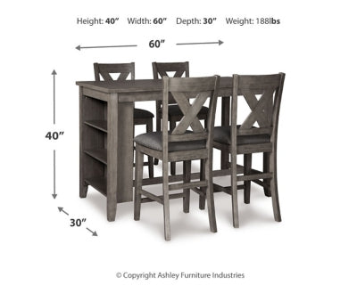 Caitbrook Counter Height Dining Table and 4 Barstools - D388D2