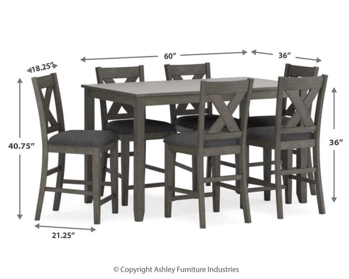 Caitbrook Counter Height Dining Table and Bar Stools (Set of 7) - D388-423