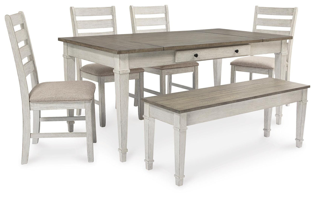 Skempton Dining Table, 4 Chairs, and Bench - D394D5