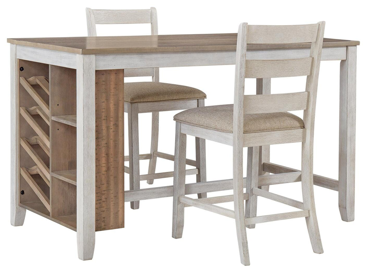 Skempton Counter Height Dining Table and 2 Barstools - D394D6