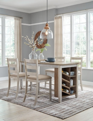 Skempton Counter Height Dining Table and 4 Barstools - D394D2