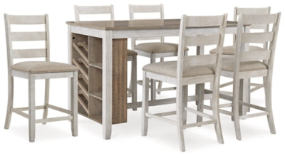Skempton Counter Height Dining Table and 6 Barstools - D394D8