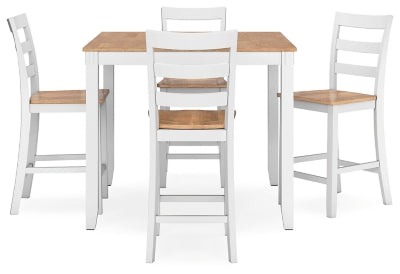 Gesthaven Counter Height Dining Table and 4 Barstools (Set of 5) - D398-223
