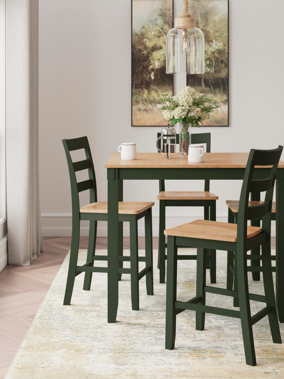 Gesthaven Counter Height Dining Table and 4 Barstools (Set of 5) - D401-223