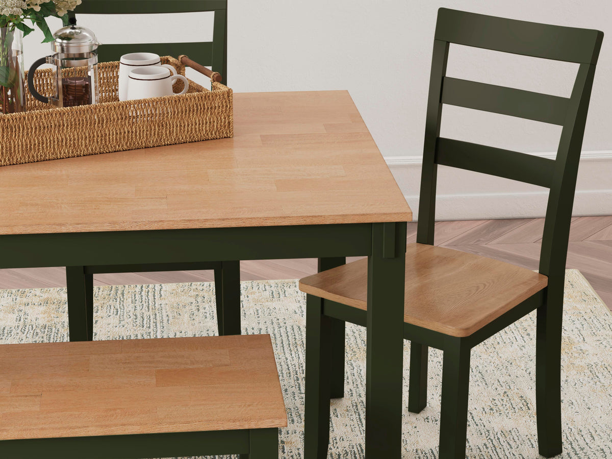 Gesthaven Dining Table with 4 Chairs and Bench (Set of 6) - D401-325