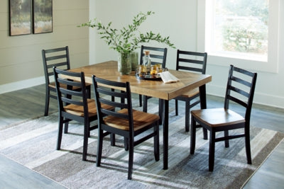 Blondon Dining Table and 6 Chairs (Set of 7) - D413-425