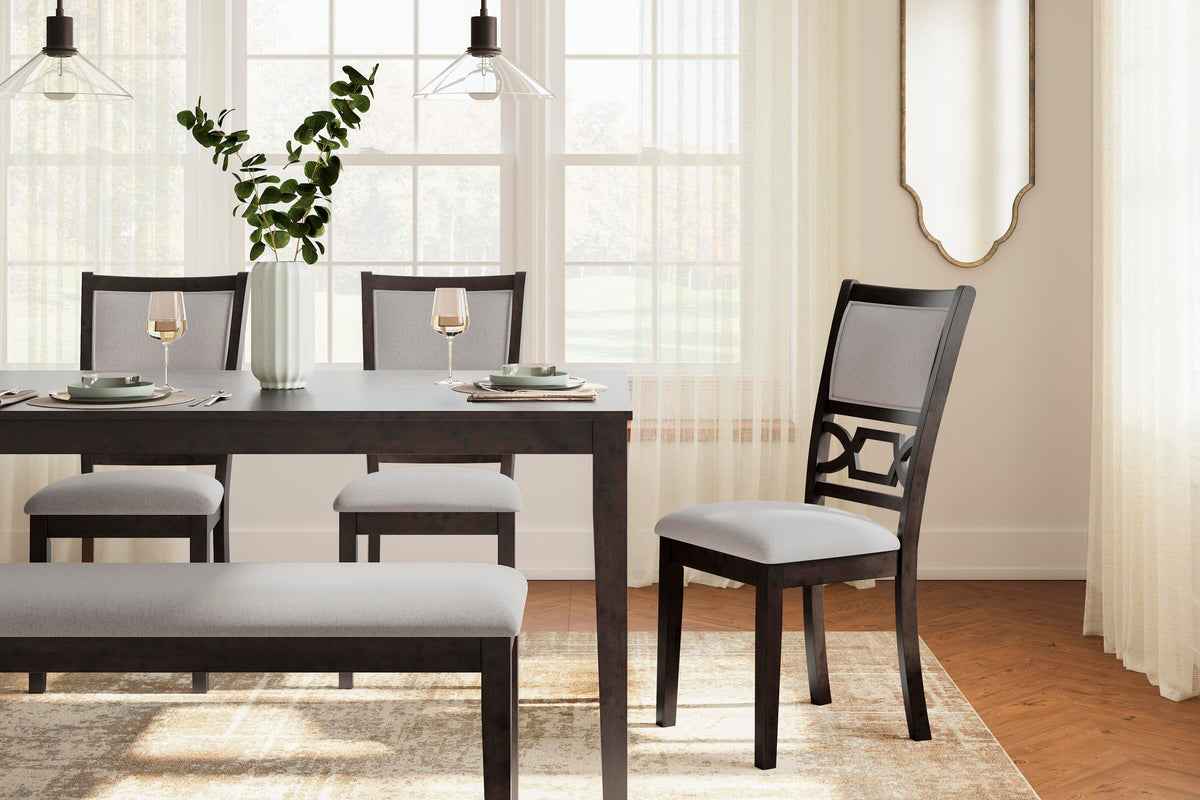 Langwest Dining Table and 4 Chairs and Bench (Set of 6) - D422-325