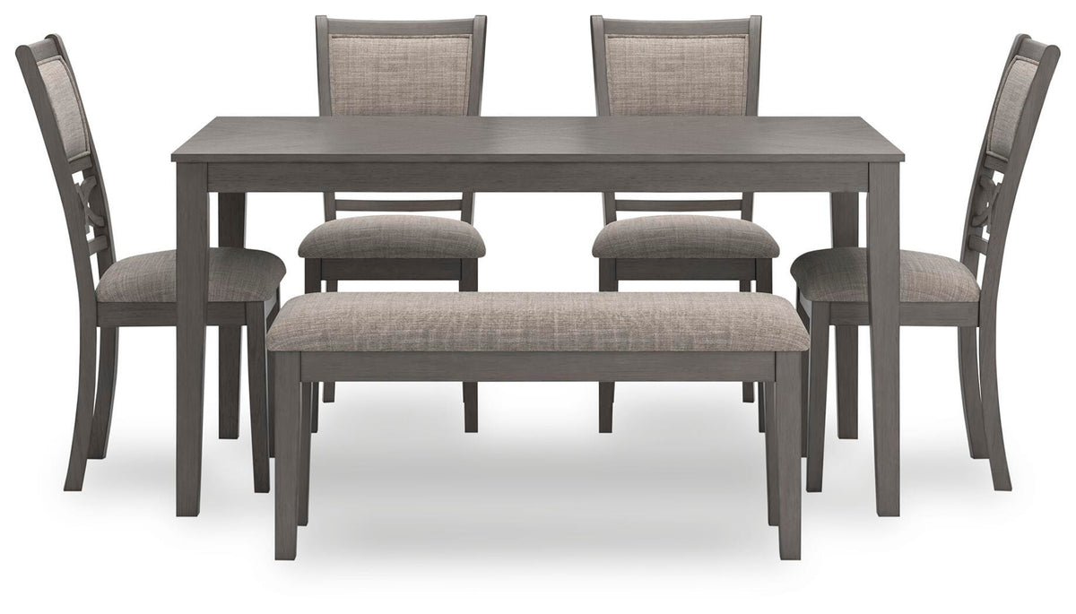 Wrenning Dining Table and 4 Chairs and Bench (Set of 6) - D425-325